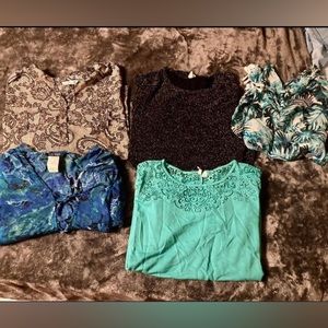 4 Cato dress shirts and a Ralph, Lauren Baden suit cover